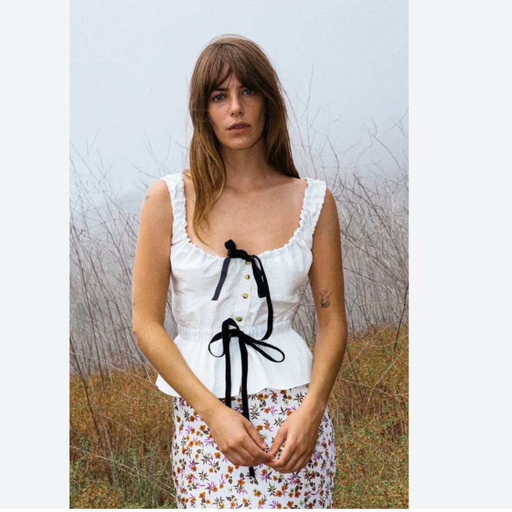 Ciao Lucia - Ilaria Top Ivory Tie